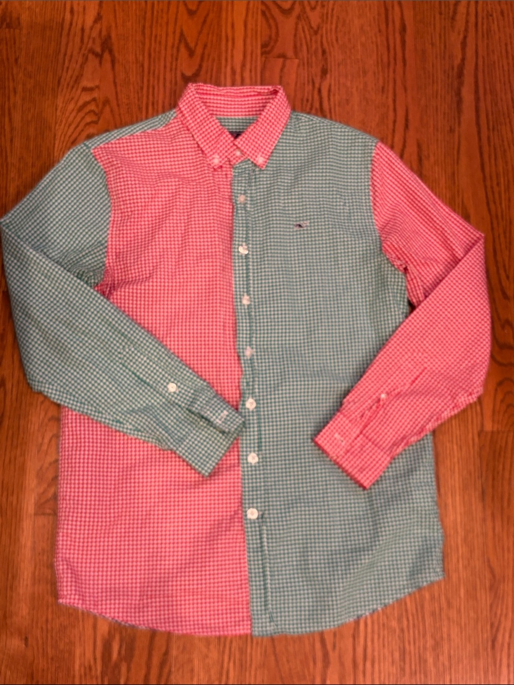 Vineyard Vines Boys 16 Whale Shirt Colorblock Gingham Button-Down